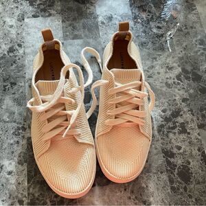 Lucky Brand Cream Knit Sneakers